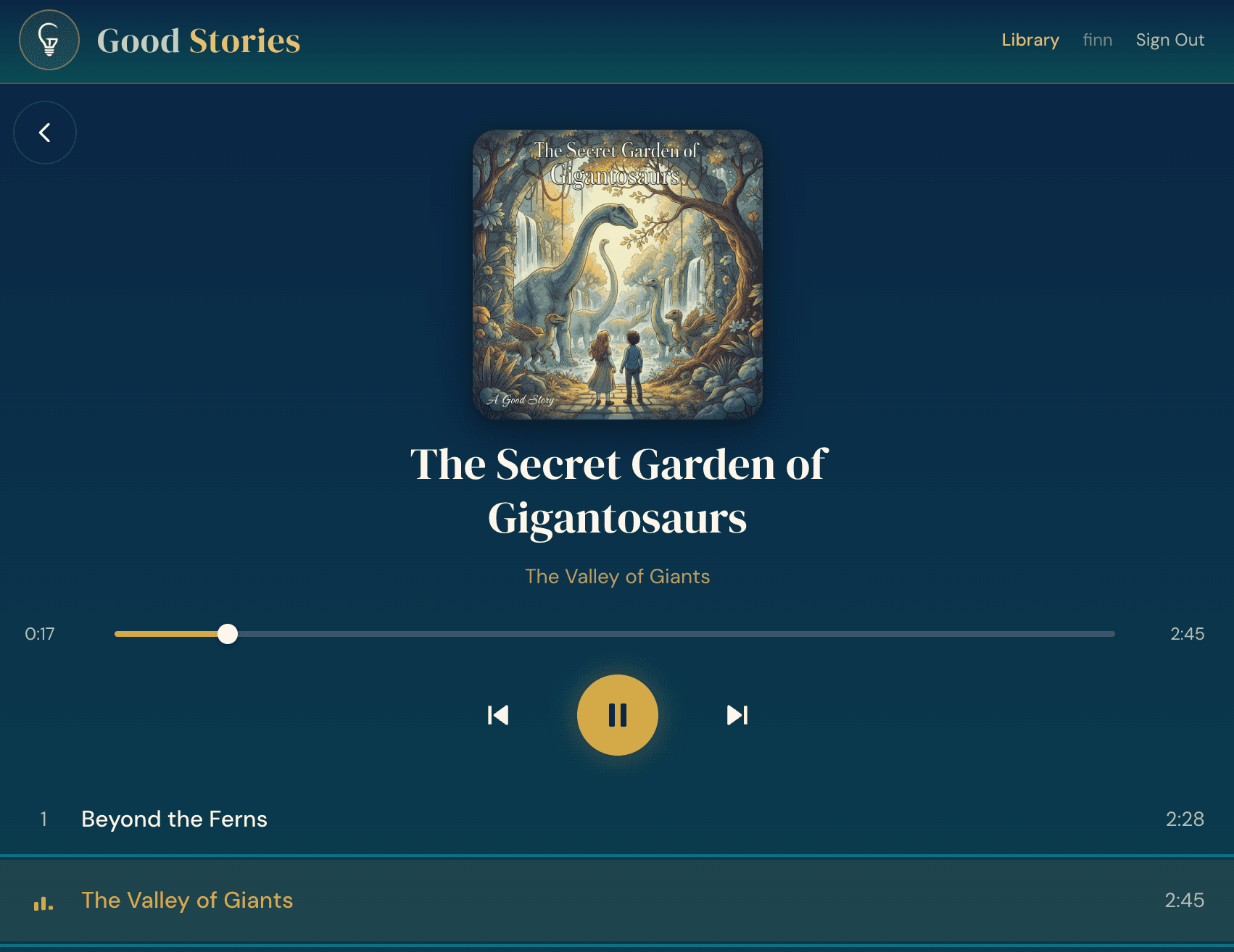 Good Stories: personalised audiobook playback