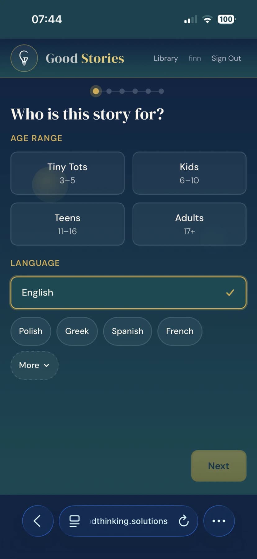 Good Stories app screenshot 1